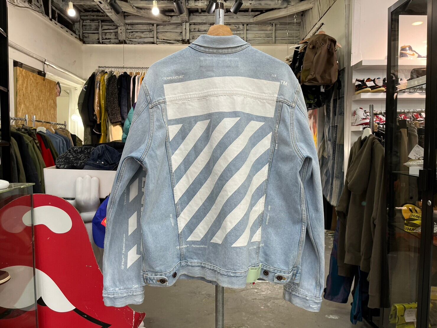 OFF-WHITE TEMPERATURE DENIM JACKET INDIGO LARGE OMYE001R19386091  