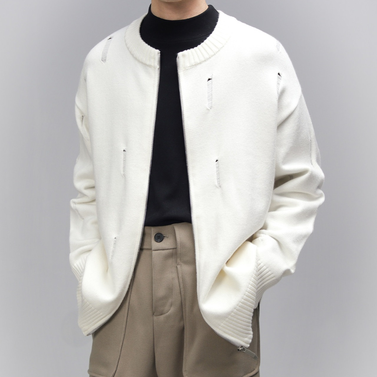 ダメージモックネックニット　TB1843・画像8