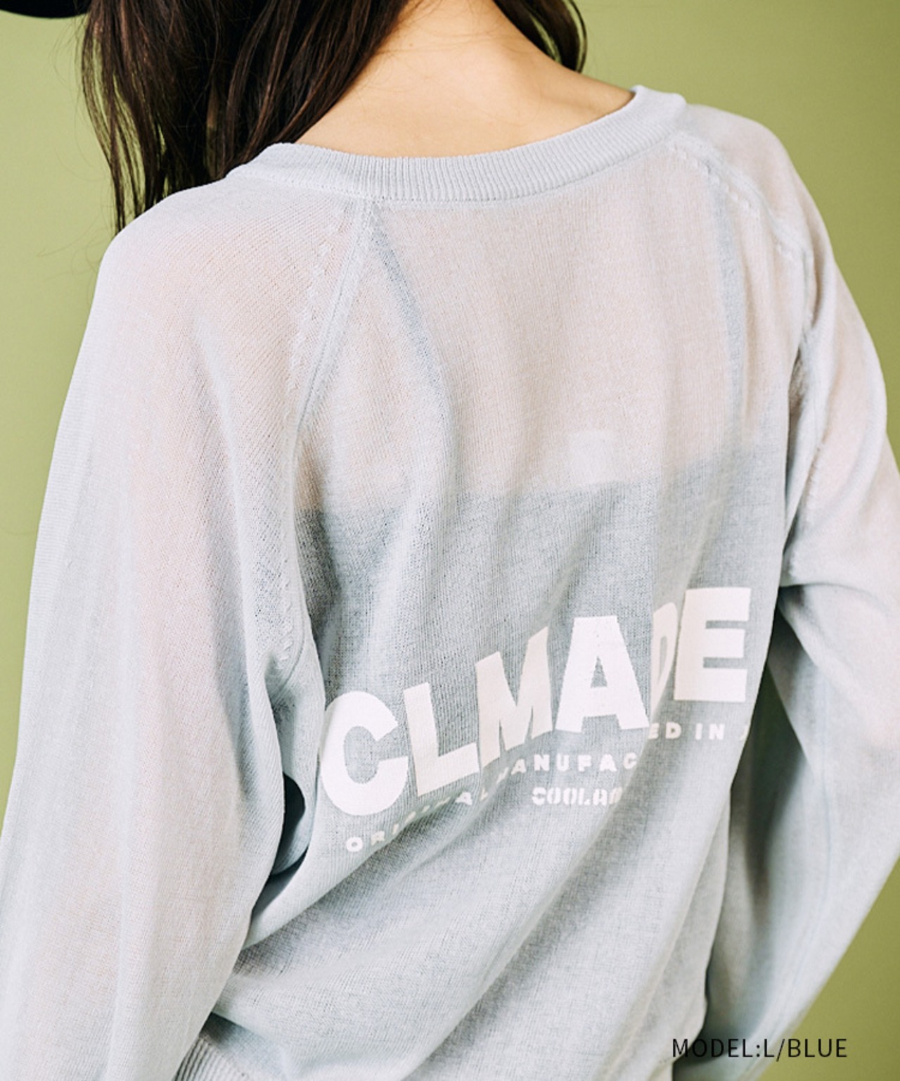 ロゴVネックシアーニットTOPS (L/BLUE)　CQ-49014