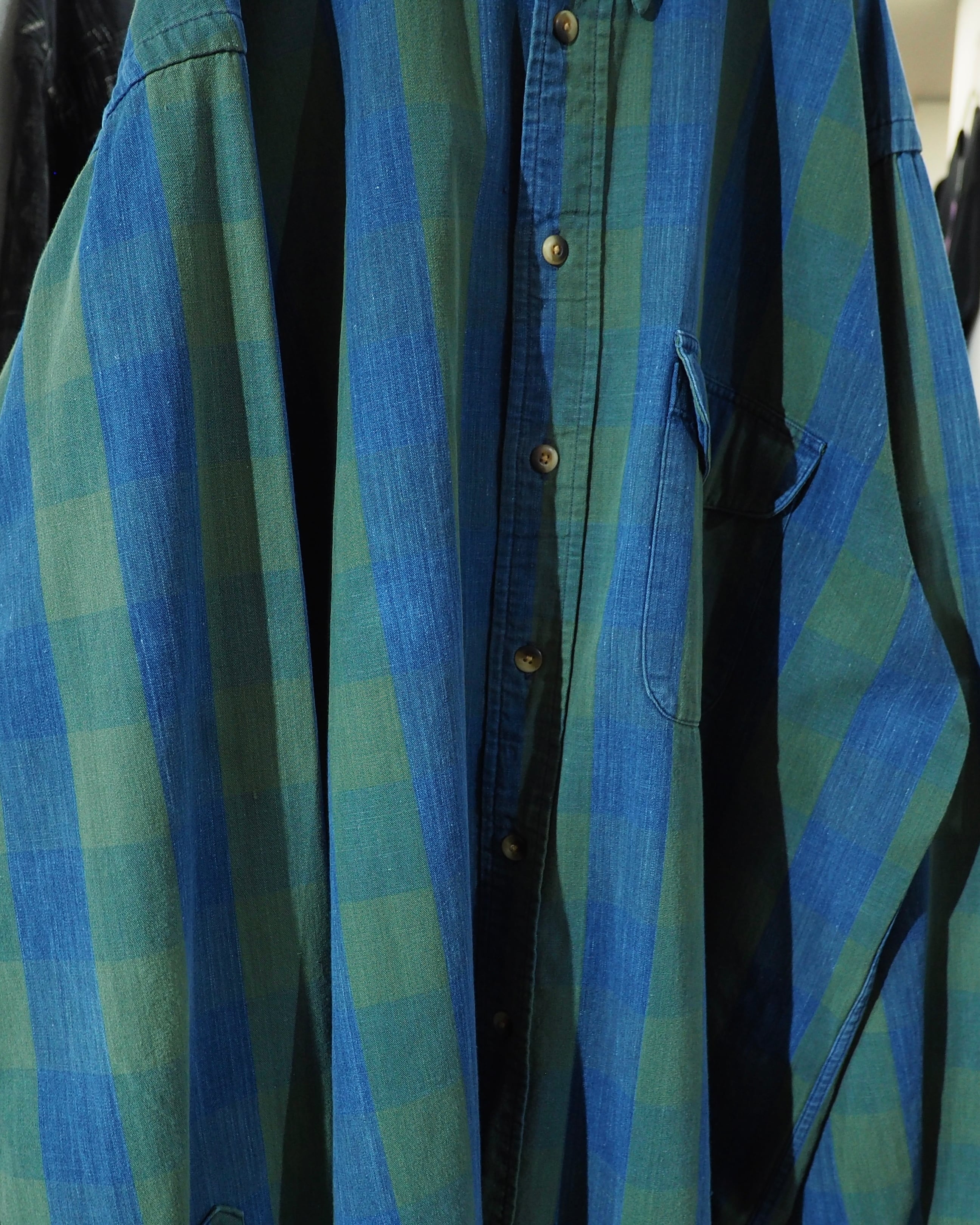 1990s " Old Nautica " Beautiful Buffalo check pattern vintage loose Button Down shirt