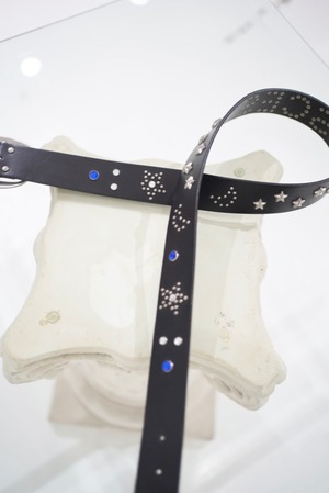 moon star studs leather belt