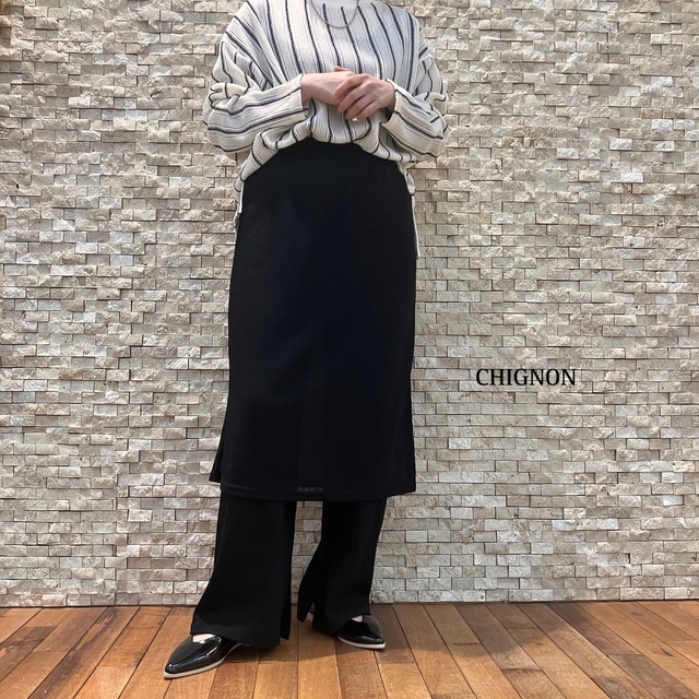 【CHIGNON】レイヤードスカートスカートパンツ（3642-374KK）