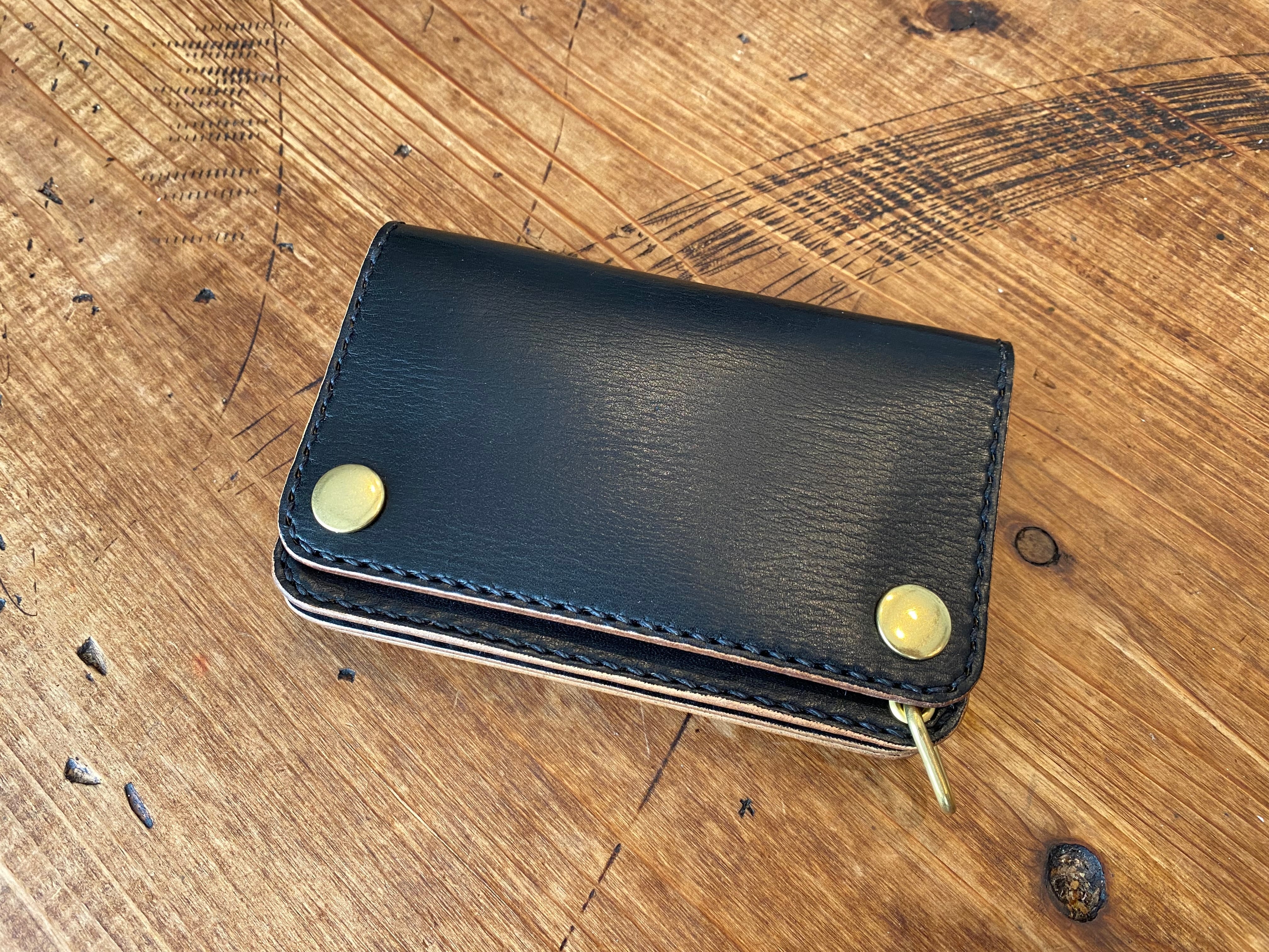 トラッカーウォレット ショート ミニ 財布 ブラック | ashitae