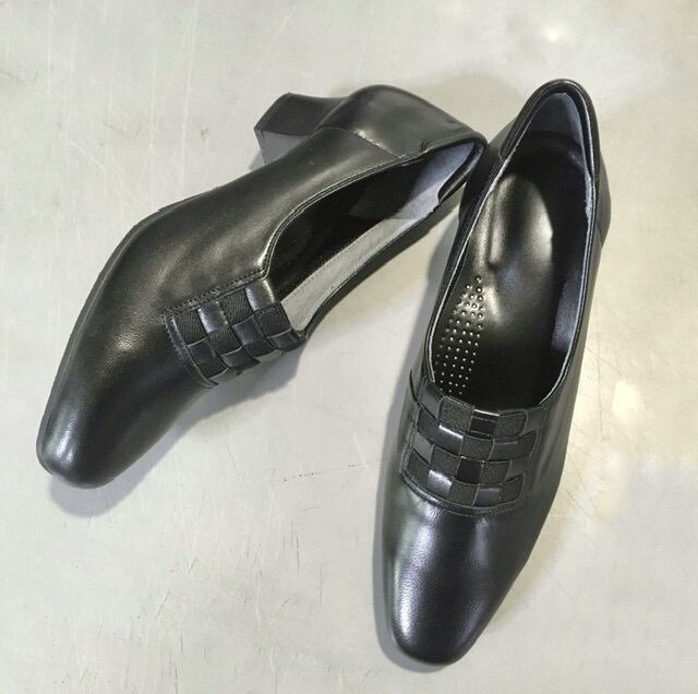 【21.0cm】編み込みパンプス