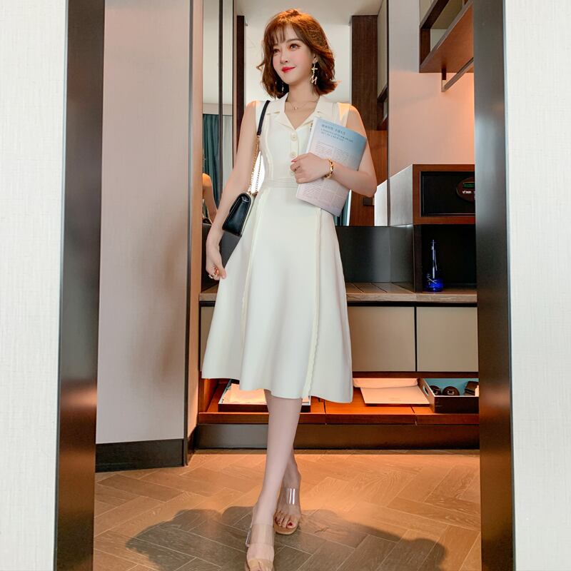 スリムソリッド カラーレースニットドレス ソリッドカラー MIUCO60866405834