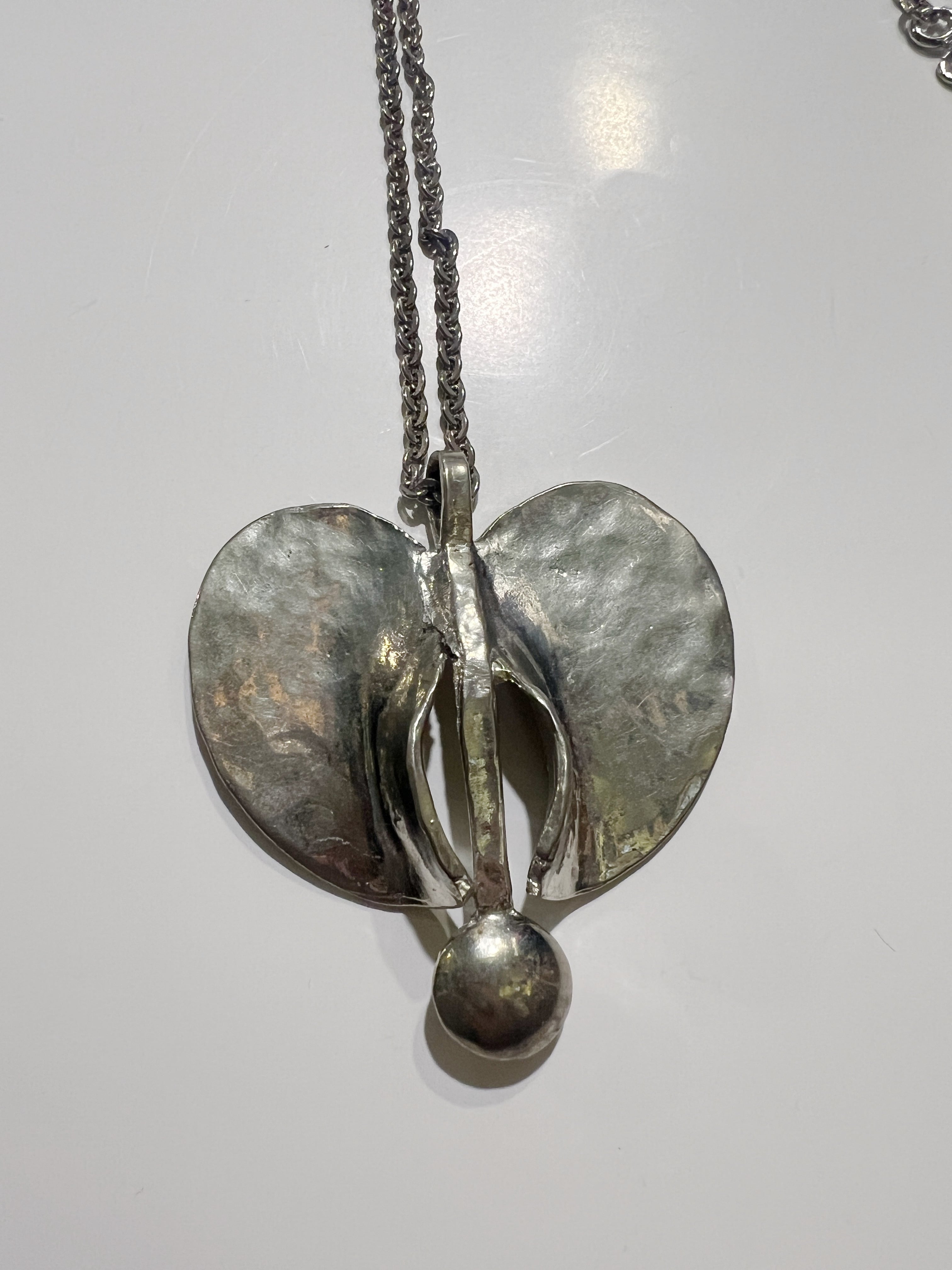 60s Swedish handmade silver necklace