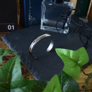 ステンレスダブルソリッドラインバングルシルバー