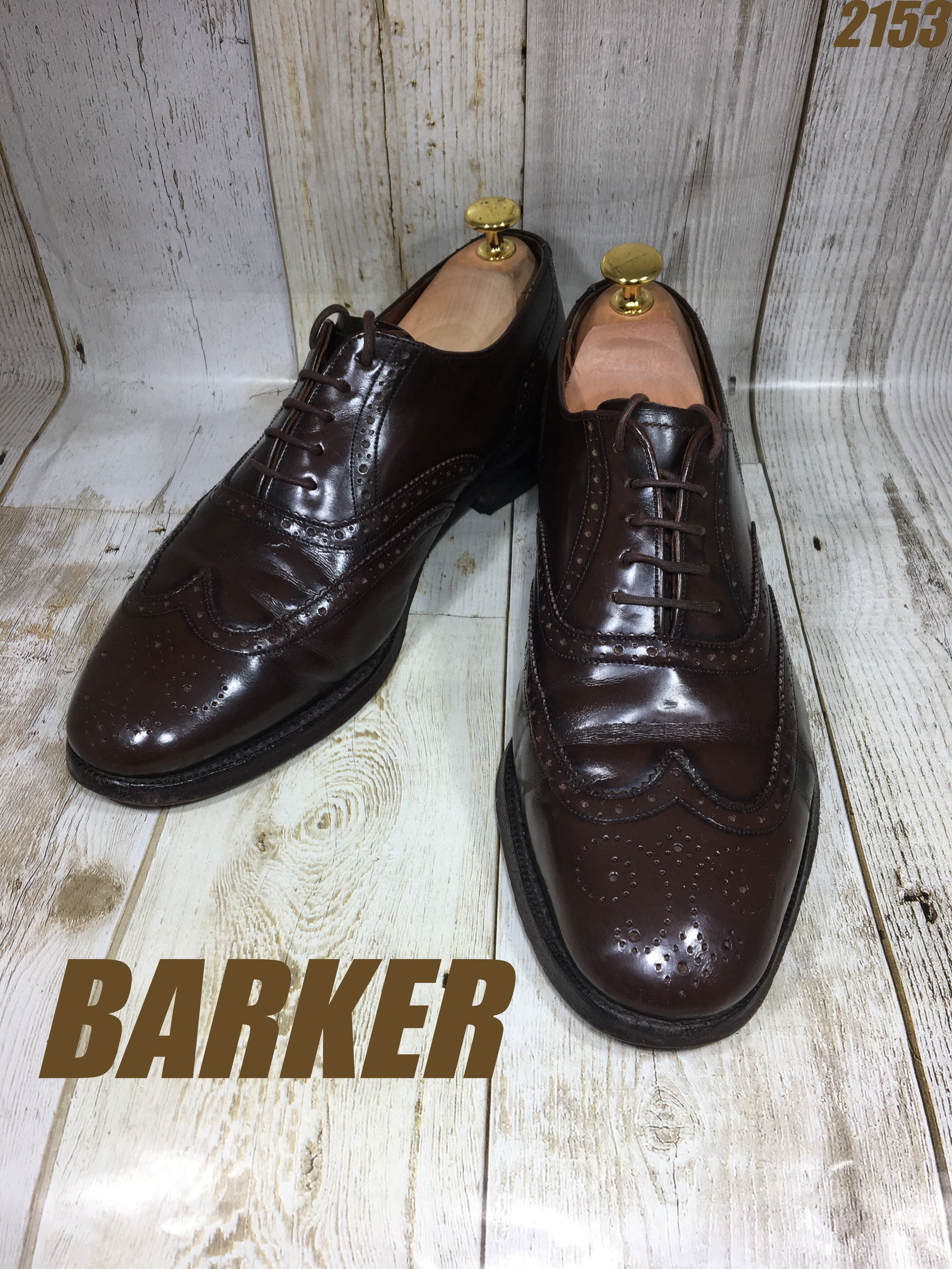 新品barker フルブローグオックスフォードシューズ ウィングチップ 革靴