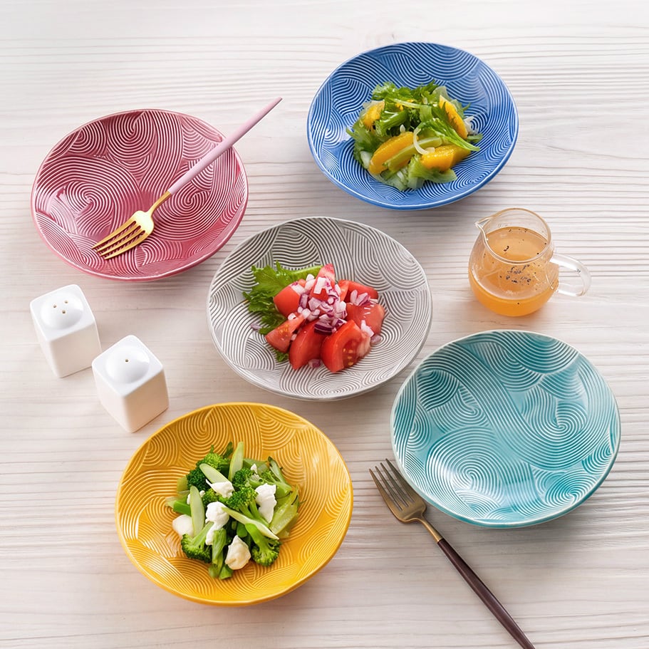 ホワイト 19cmスタックプレート 渕錆 | 波佐見焼 和食器の通販｜長十郎窯