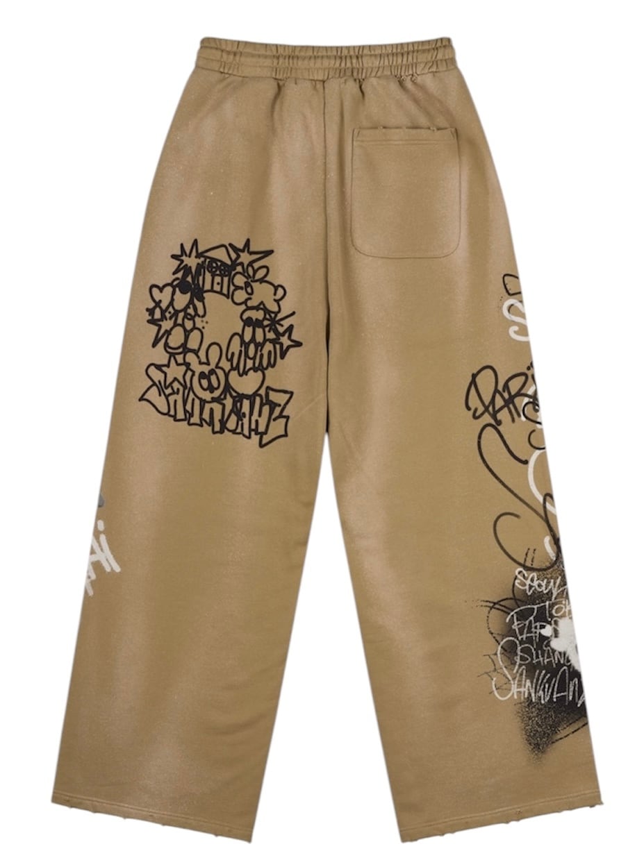 パンツ Printed Sweat Pants 25SS】SANKUANZ サンクアンズ / BUMPY GRAFFITI PRINT RELAXED