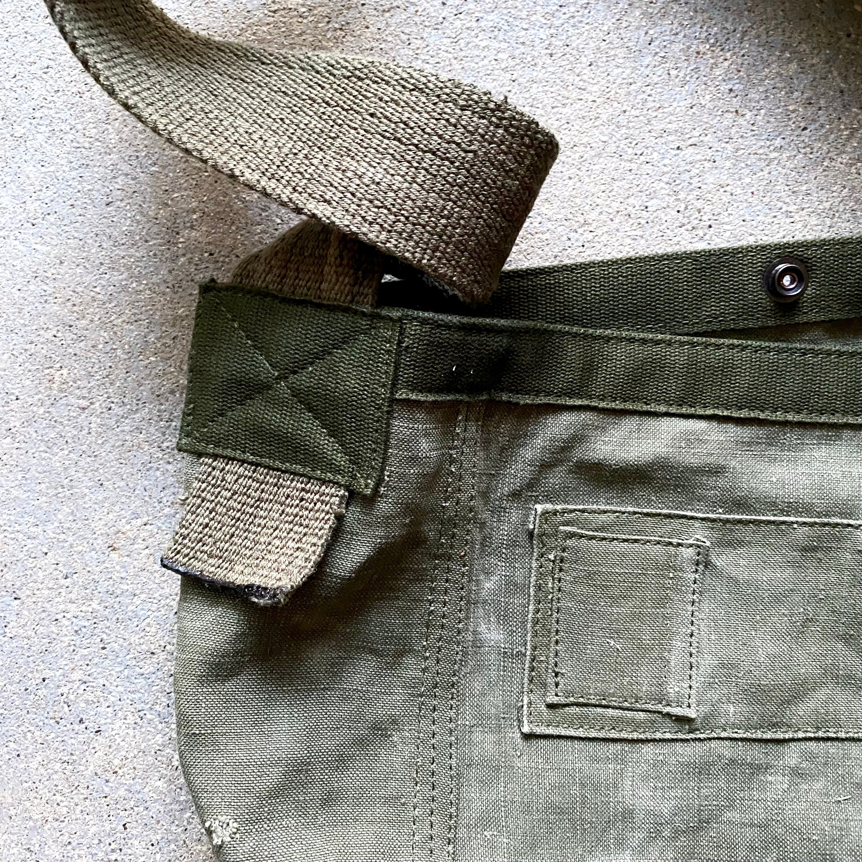 50's French military linen newspaper bag | PPF vintage & remake