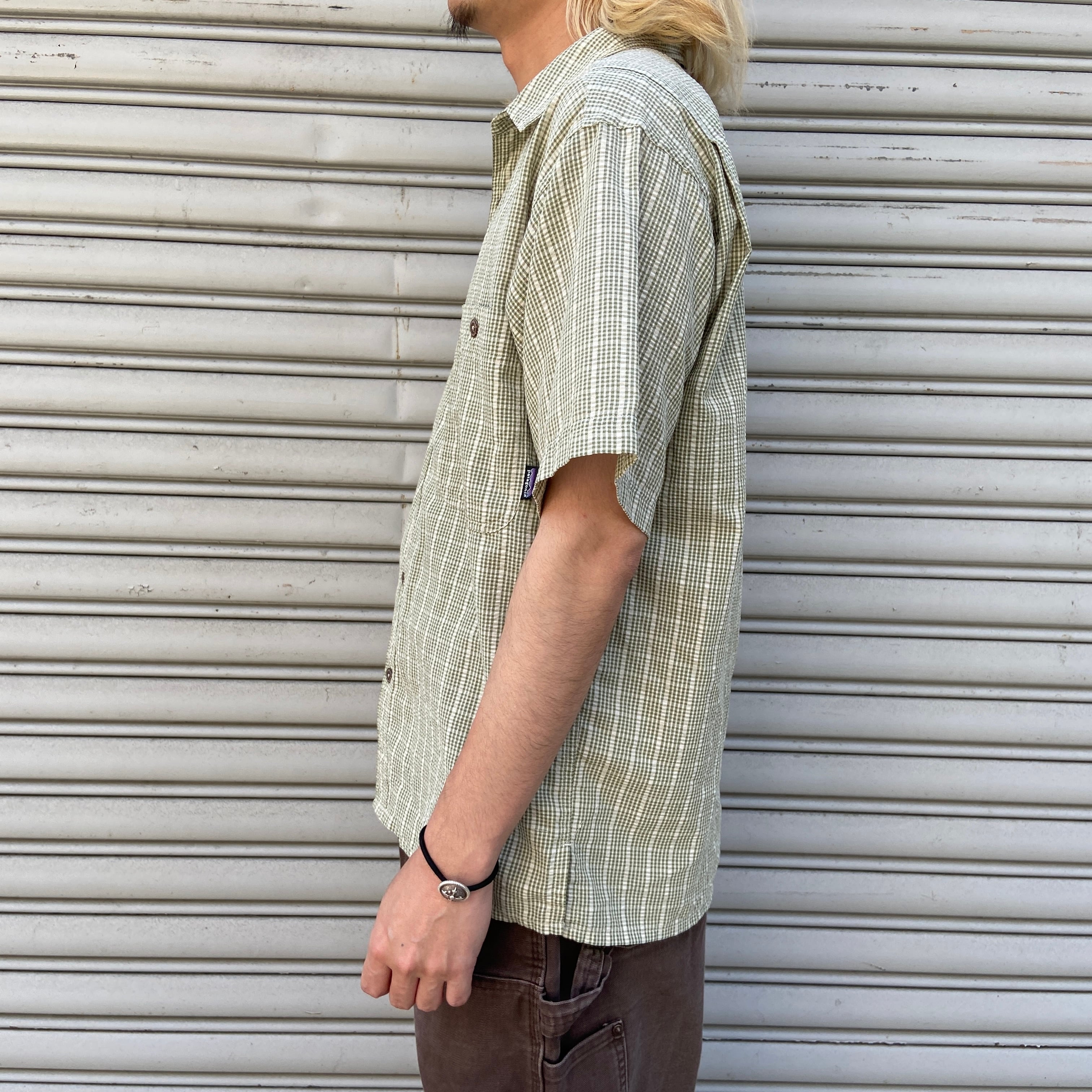 90s Patagonia パタゴニア チェック柄半袖シャツ S 香港製 緑 | 古着屋 Uan