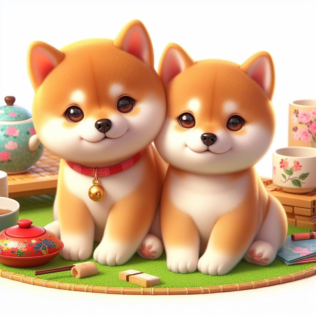 柴犬 豆柴 3Dアニメ デジタルアニメ画像 デジタルイラスト デジタル