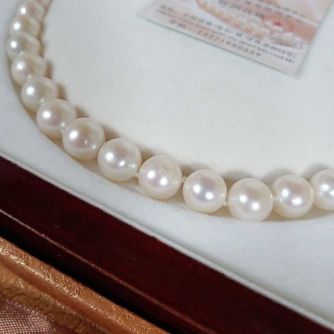 196超美品 中国珠宝 本真珠 パールネックレス シルバー925 白色 光沢 