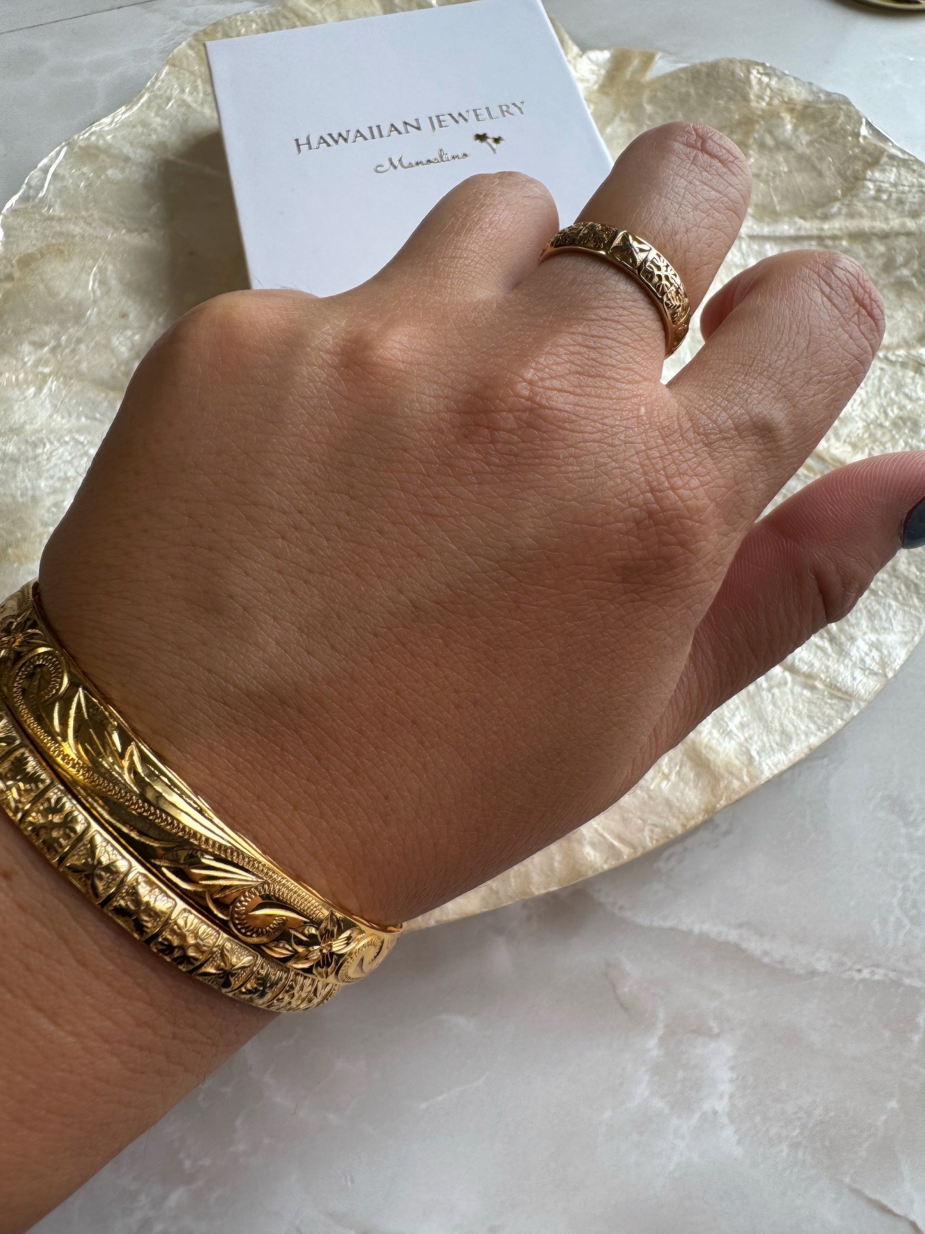 Hawaiian quilt ring Hawaiian jewelry(ハワイアンジュエリー