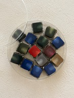 Japanese Vintageボタン レトロボタン 16mm マーブル調 スクウェア カボション アクセサリーパーツ デコレーション材