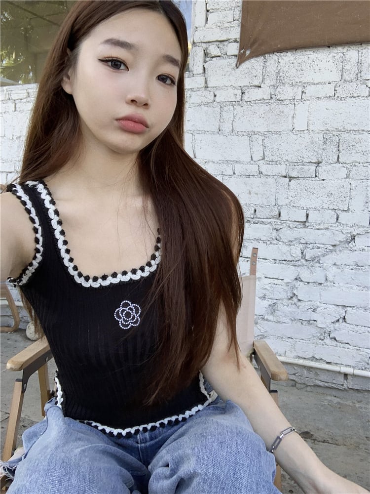 トップス キャミソール 白トップス ミニ丈 ショート丈 袖なし