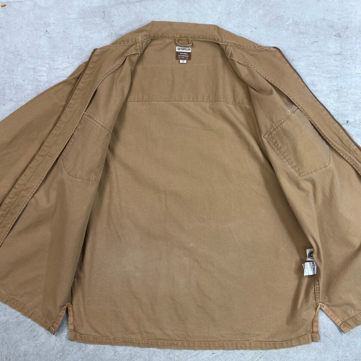 CATERPILLAR ダック地 フルジップ ワークジャケット メンズXL相当 古着