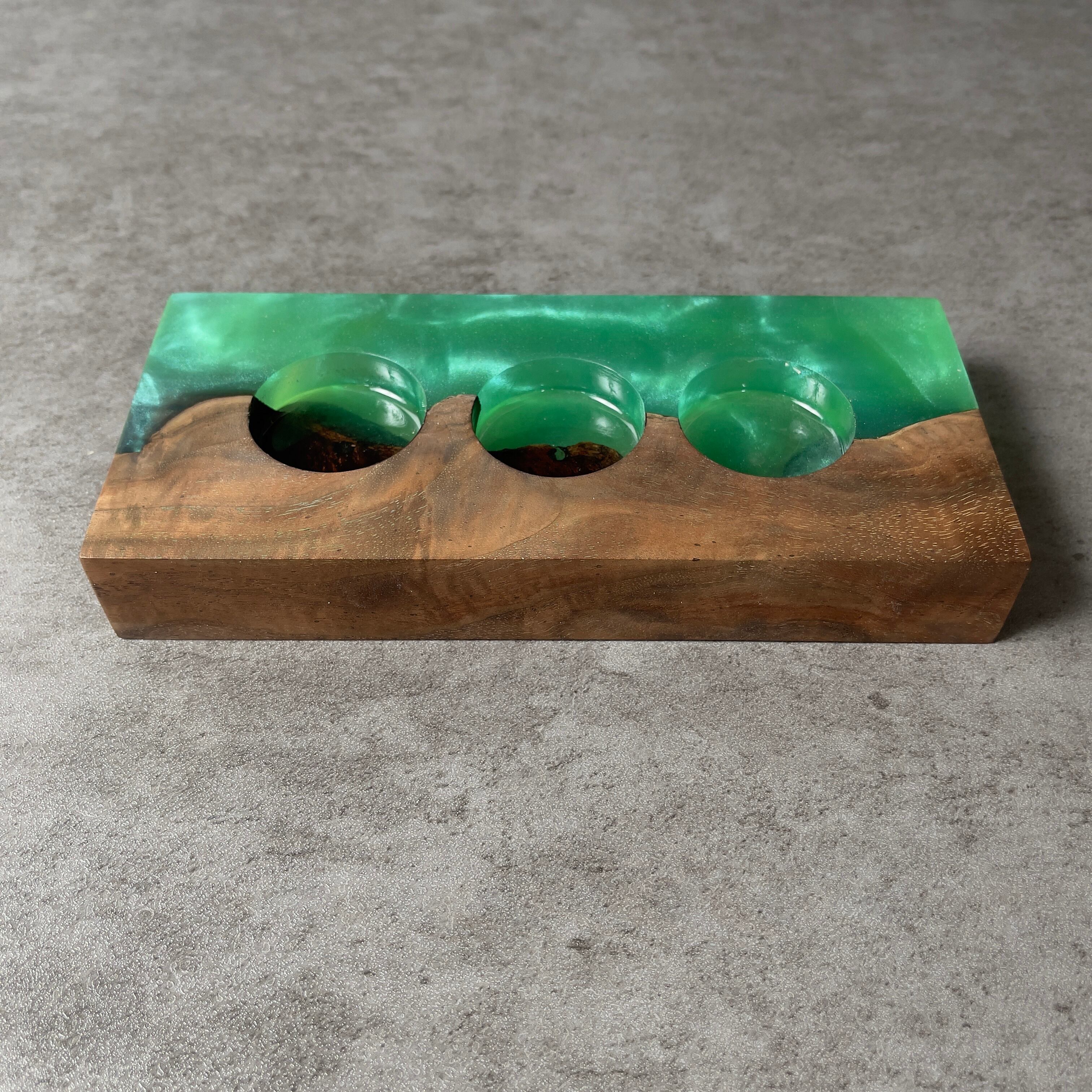 キャンドルホルダー　エアプランツホルダー　ティーライトキャンドル　ウッドレジン 23410-20-