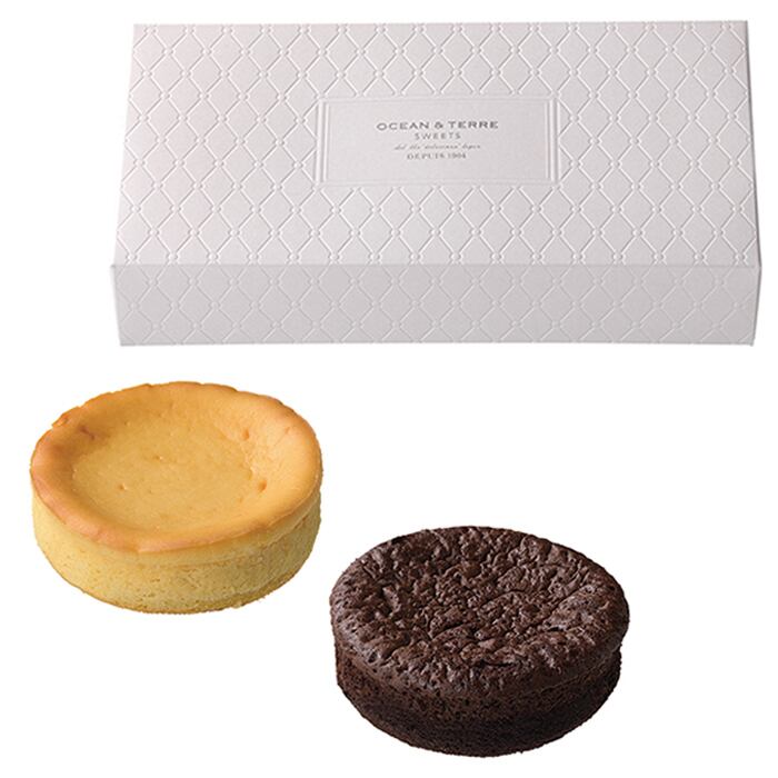 幸せデリバリー（ギフト・結婚式アイテム・手芸用品の通販）　ベルギーショコラケーキ1個　＆　濃厚チーズケーキ1個　セット