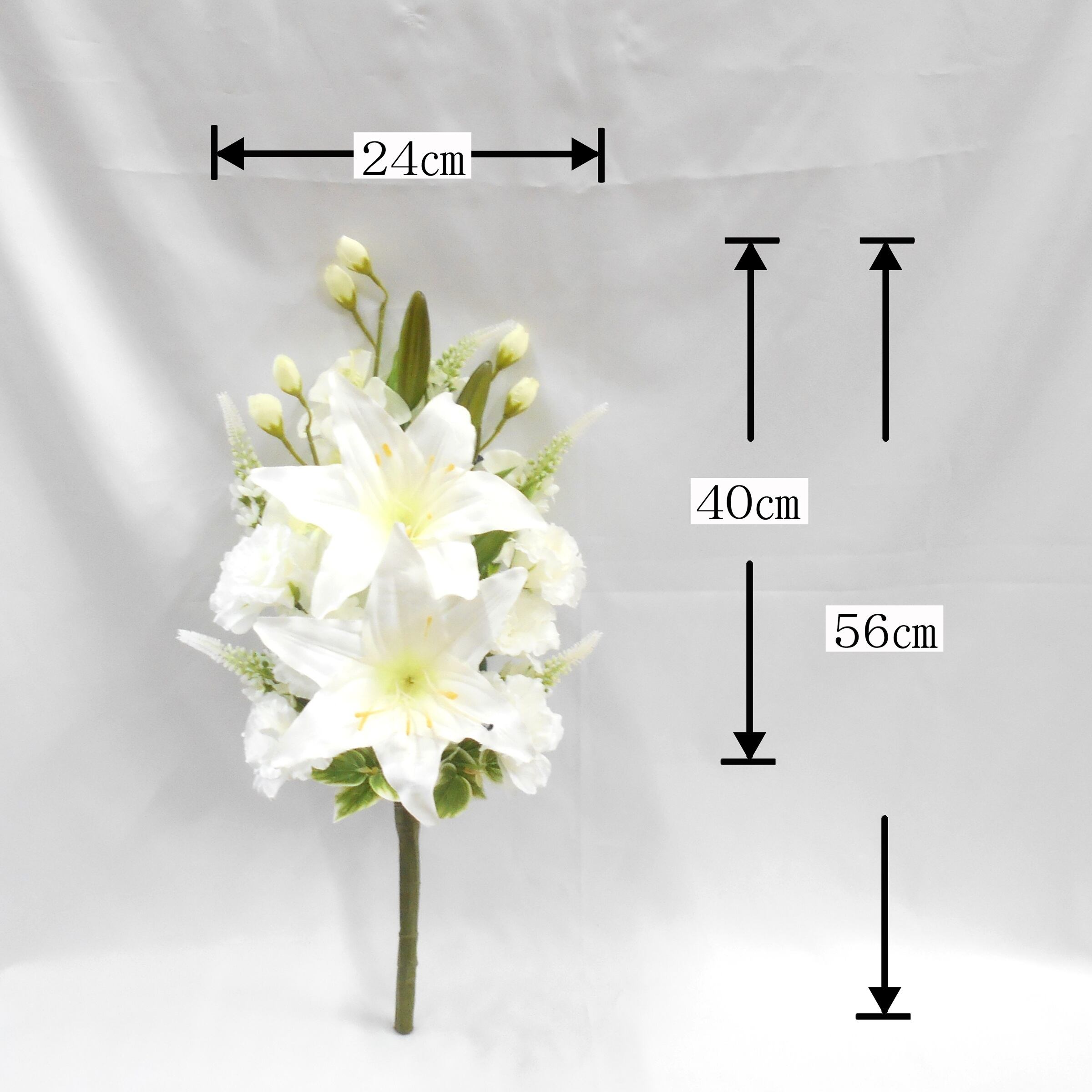大きな仏花 墓花 仏花 総高さ56cm 1対 カサブランカ・胡蝶蘭