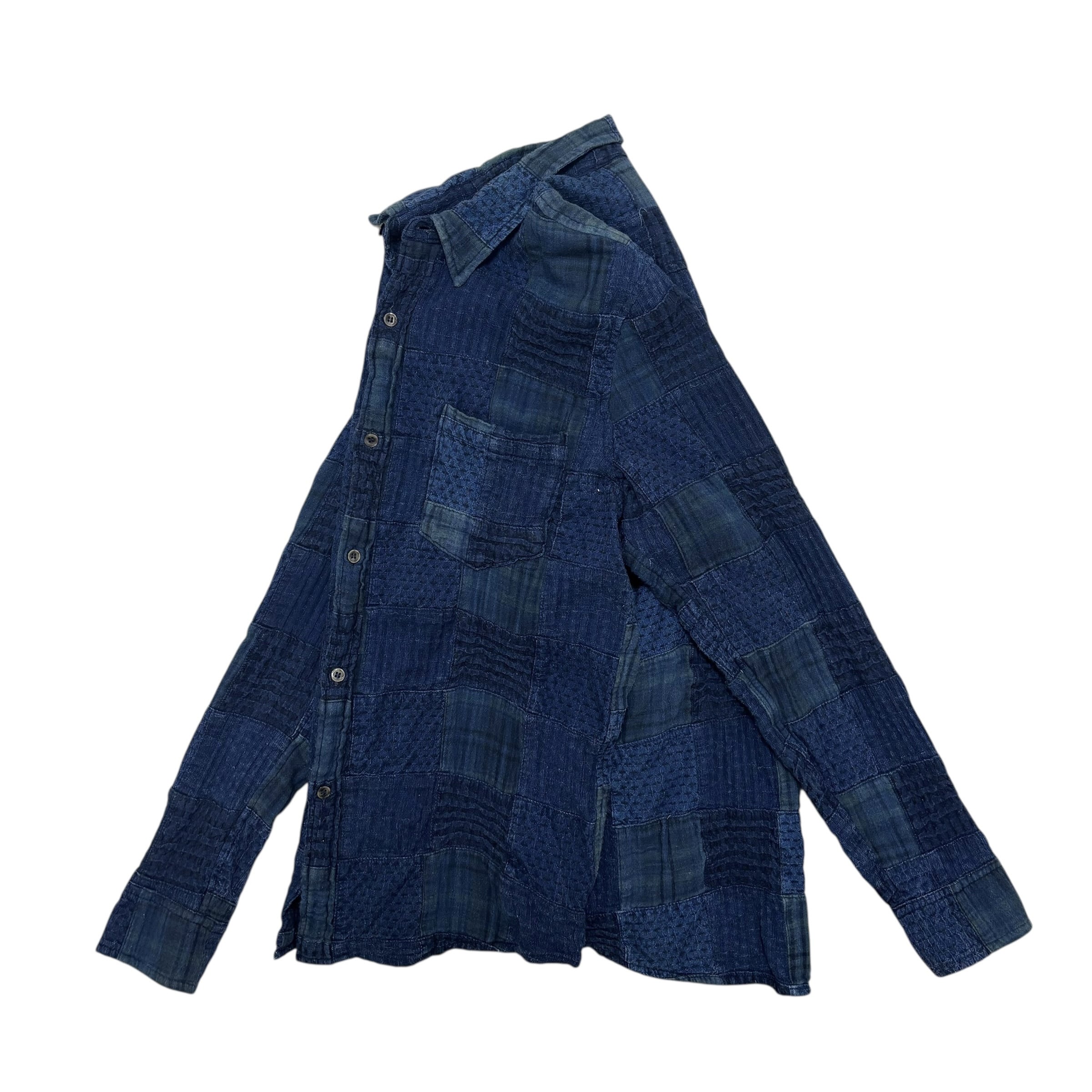 古着 GAIJIN MADE 外人公司 パッチワークシャツ 長袖シャツ