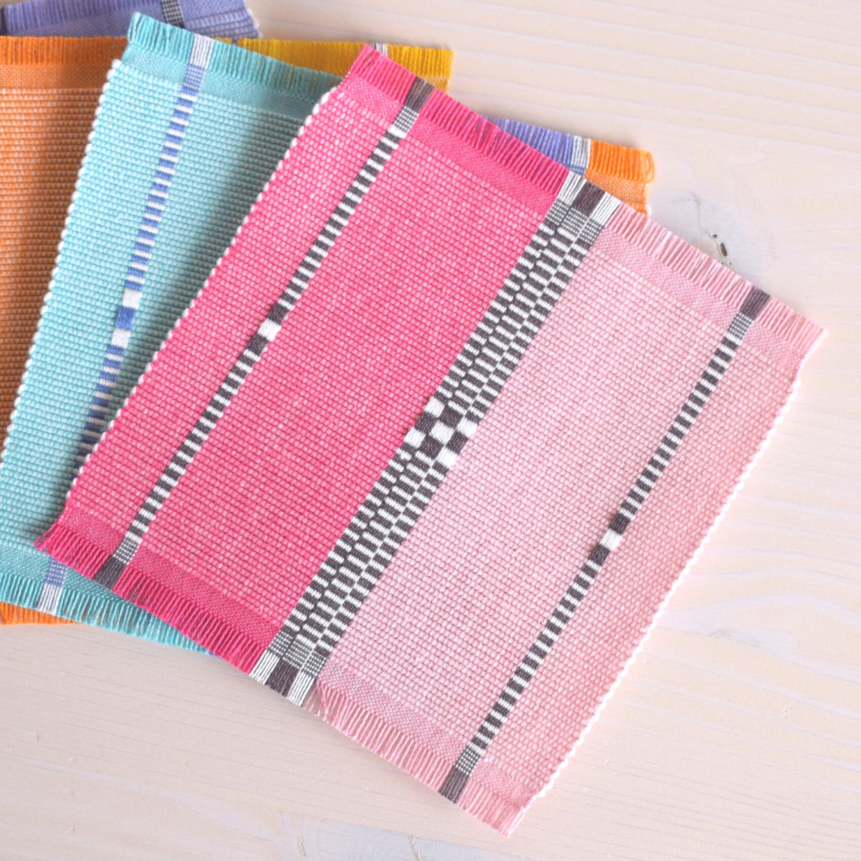 機織工房しよん コースター/ピンク