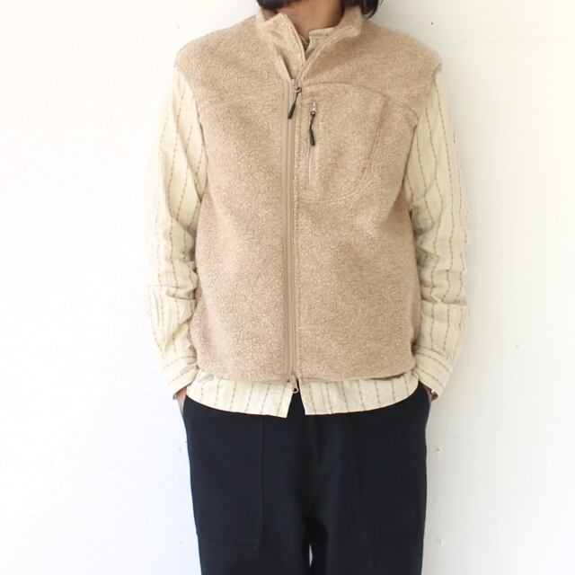 ラスト1点】melple ウールパイルベスト Marced Wool Vest （Beige