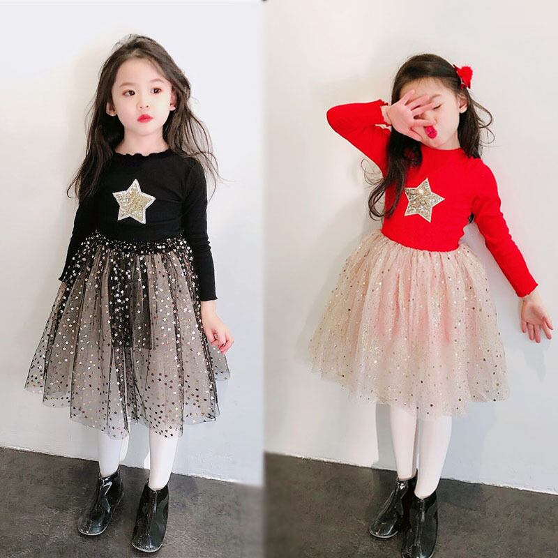 キッズ ワンピース ドレス 星柄 チュール ニット スパンコール メッシュ ラウンドネック 韓国 Mme5132 Dress Bird キッズ ワンピース ドレス 星柄 チュール ニット スパンコール メッシュ ラウンドネック 韓国 Mme5132 Dress Bird