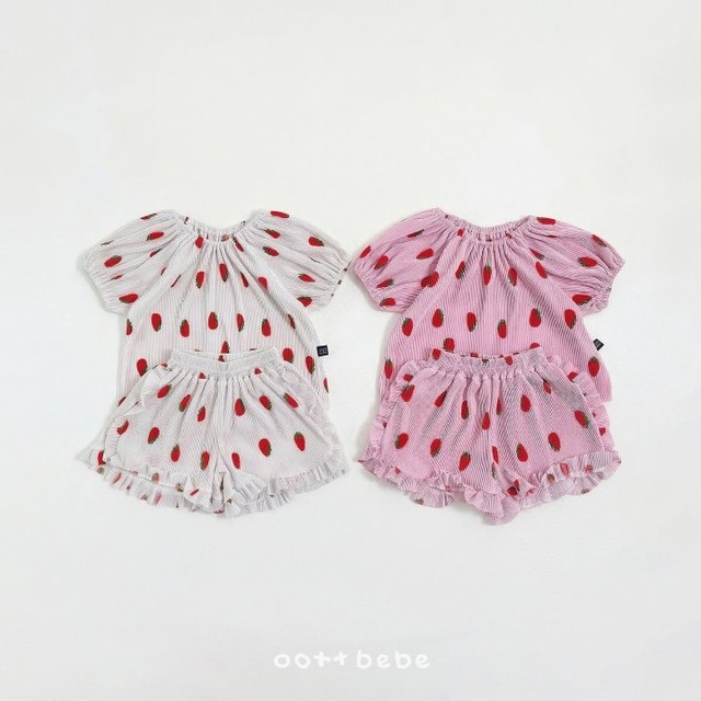 【取寄】oottbebe｜sweet berry pleats set｜スイートベリープリーツセット｜XS-XL｜kids｜26 spring