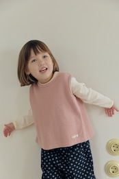 韓国子供服 / 26Autumn / 〖取寄〗MOME / ワッフルデイリーTシャツ / キッズ服 /ナチュラル服 / 秋服 *XS~XL*