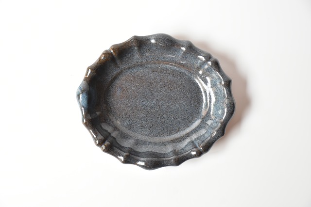 小代瑞穂窯 / 福田るい : ダ円皿 KT 青