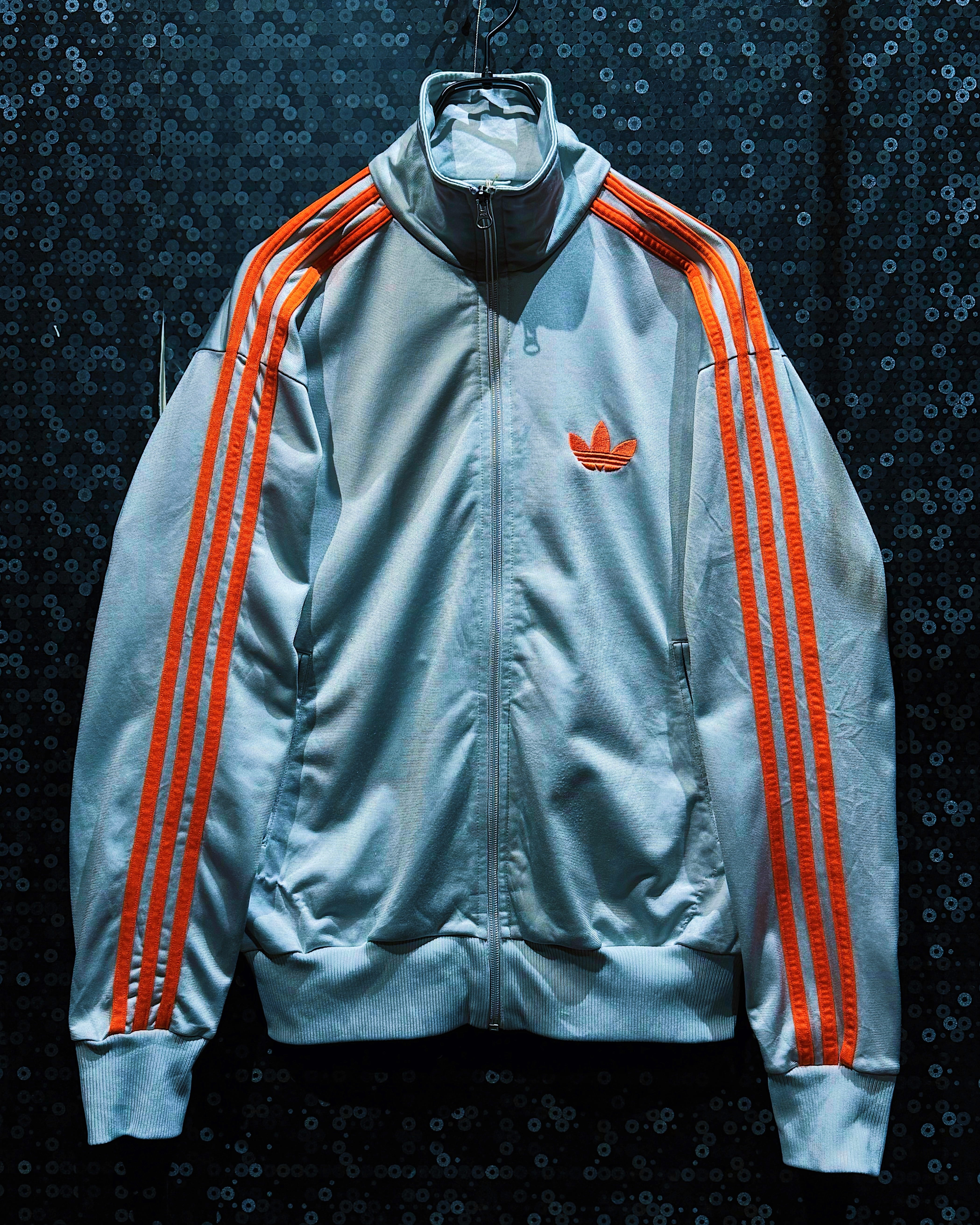 【ÆIEM】“adidas” vintage Light Blue × Orange Three Stripe Track Jacket