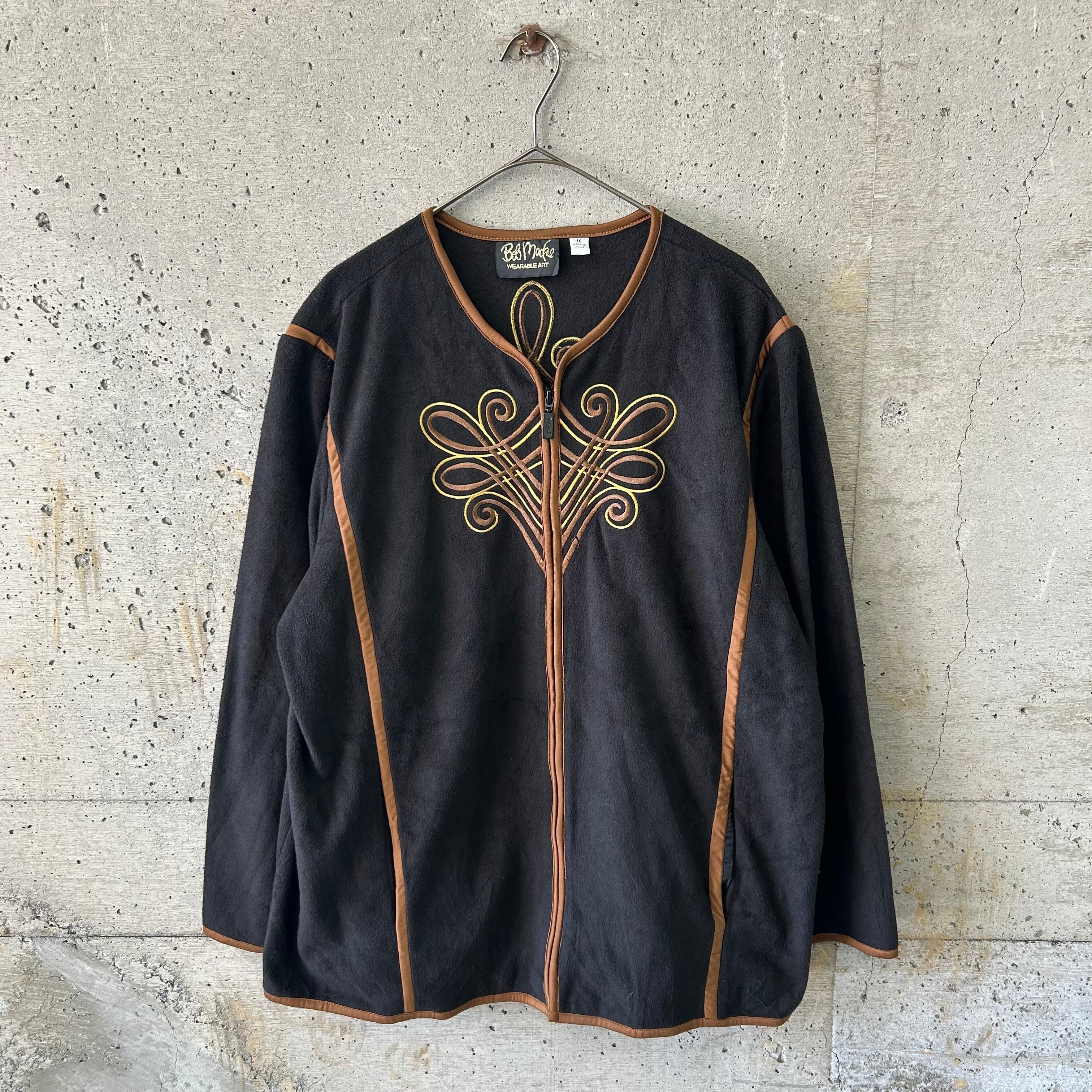 embroidered fleece jacket