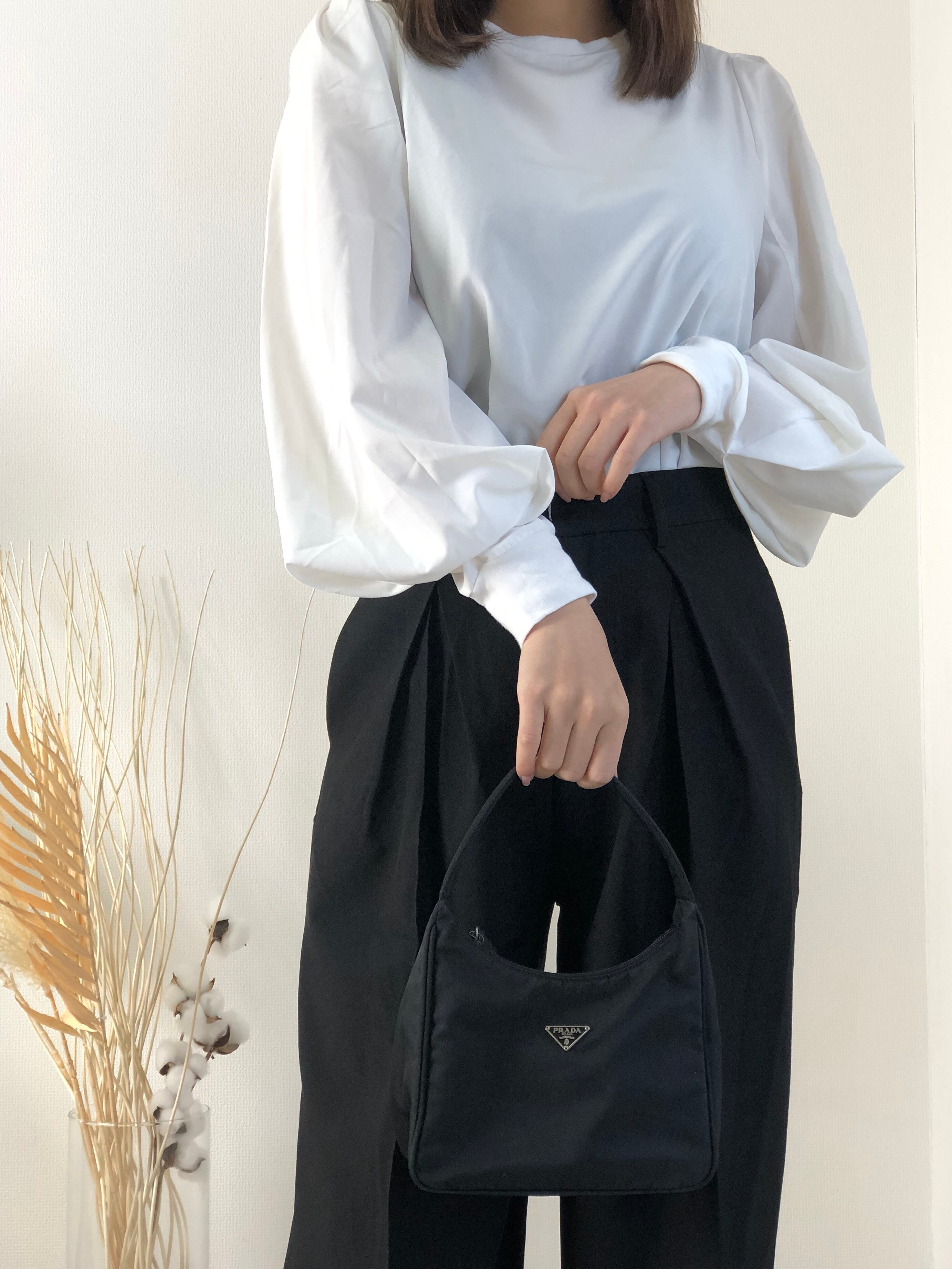 VINTAGE●PRADA●トライアングル ミニ トート ショルダーバッグ PRADA プラダ トライアングルロゴ ナイロン ミニバッグ