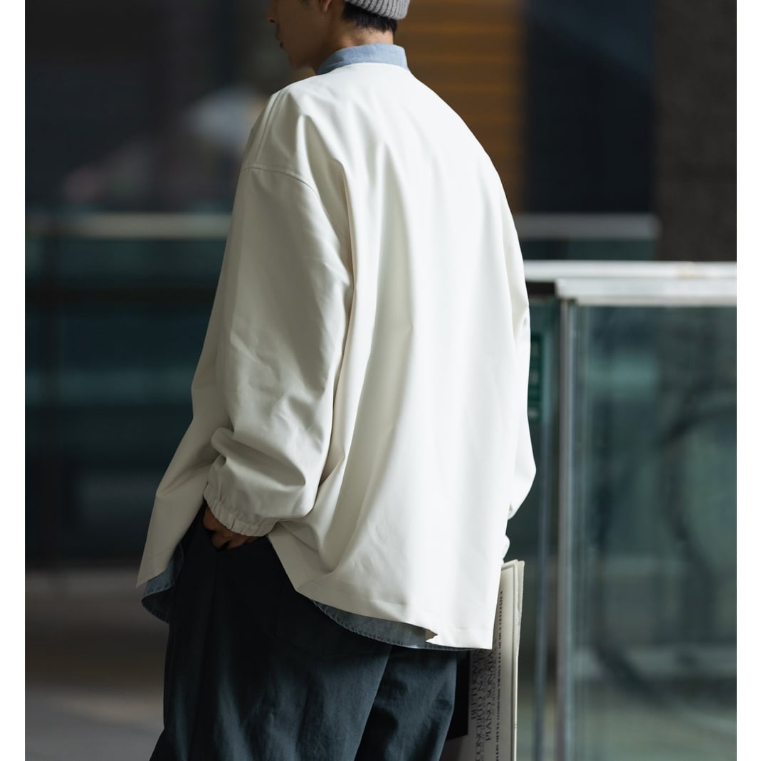 【定価36300円】アンタイトル タフタ ジャケット 6Lサイズ ホワイト ワイドフォルム ノーカラー ダブルジャケット a-0666 | PATH