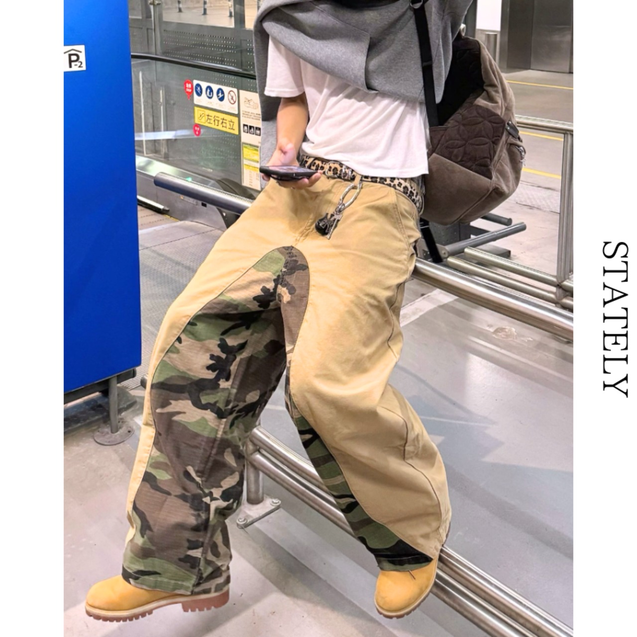 Camo Fusion ワイドデニムパンツ_B211・画像3