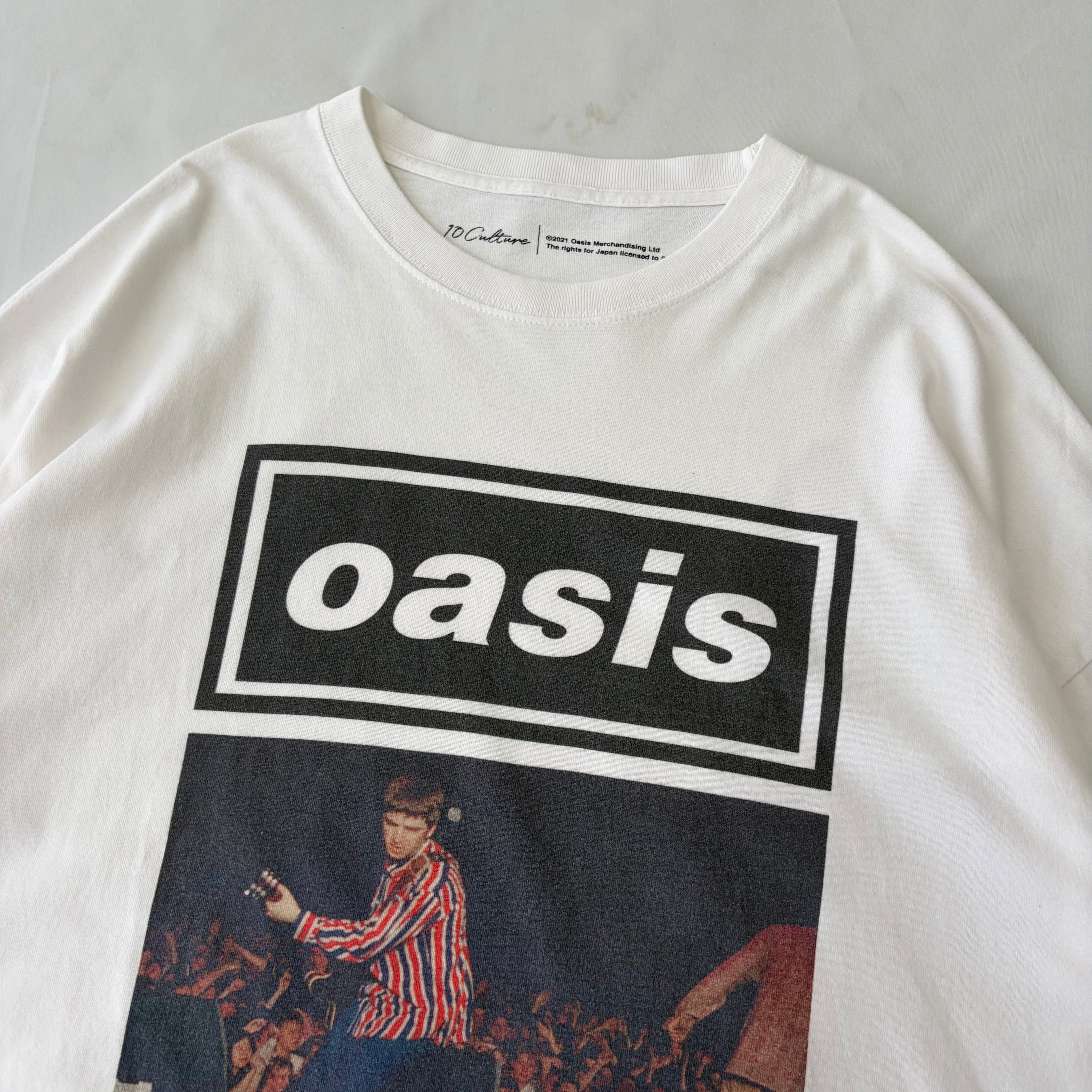 ADAM ET ROPE oasis ロンT バンドT メンズ L ホワイト オアシス