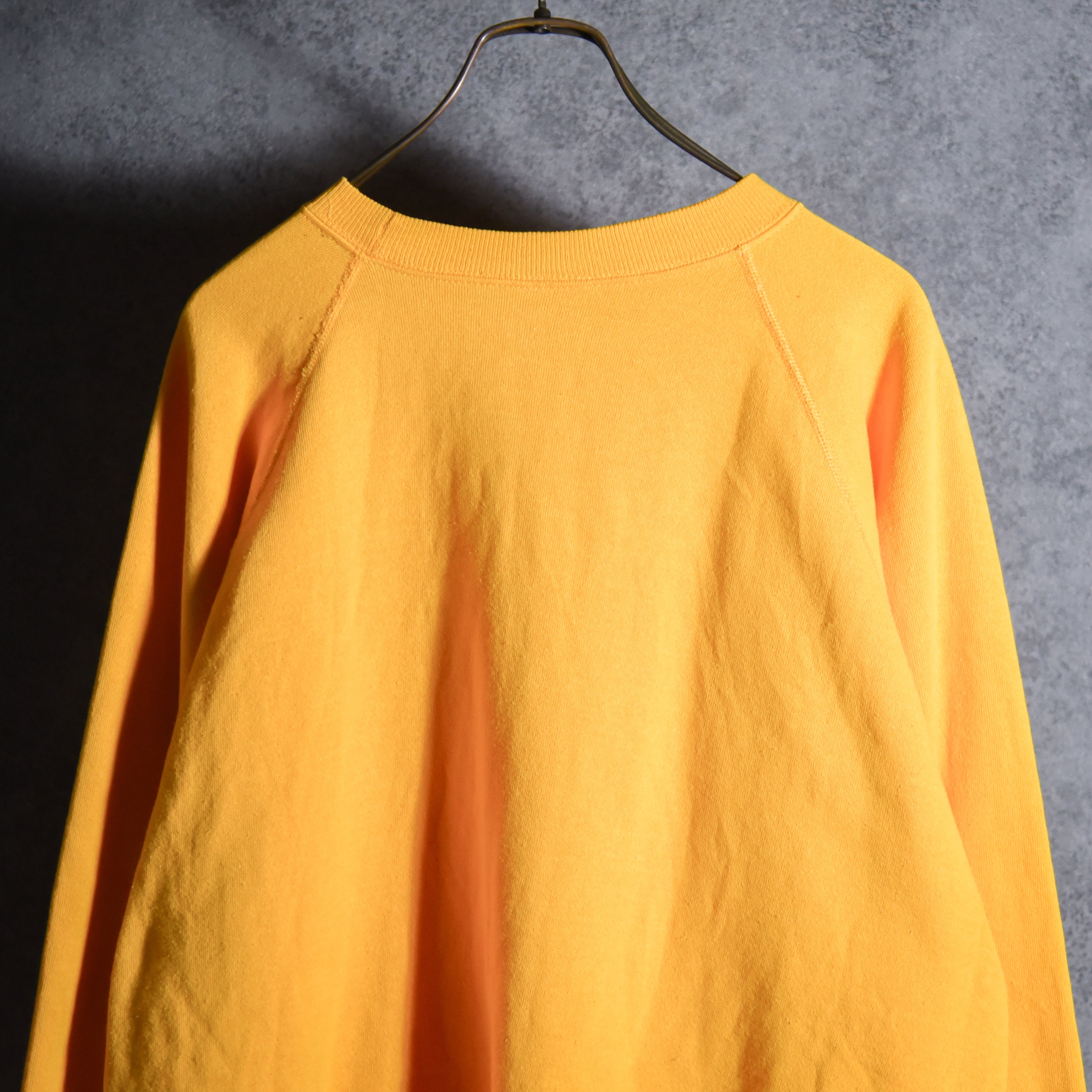 80s HANES THE FED Crew Neck Sweat Made in USA Yellow ヘインズ 企業