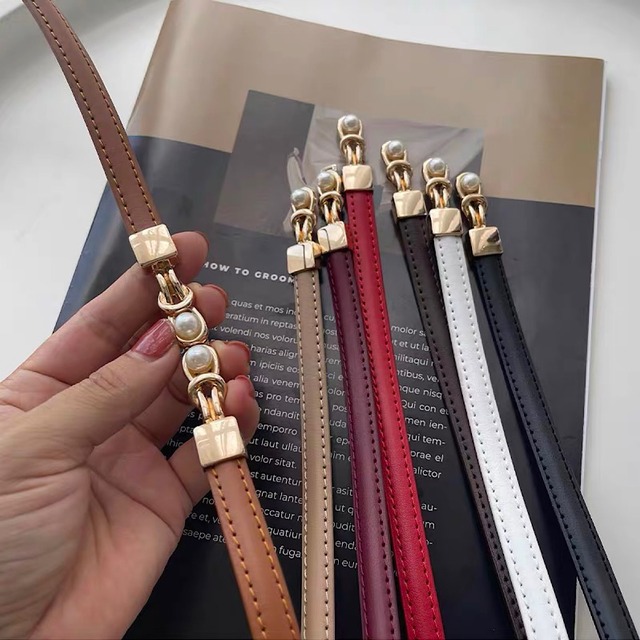 Pearl-like design thin belt