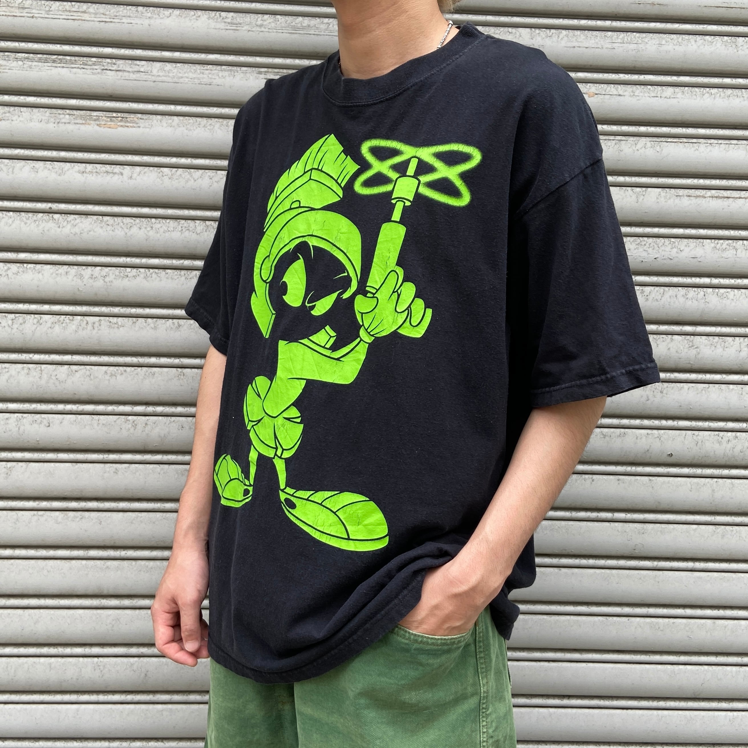 90s ルーニーテューンズ マービン キャラクターTシャツ プリントT 黒