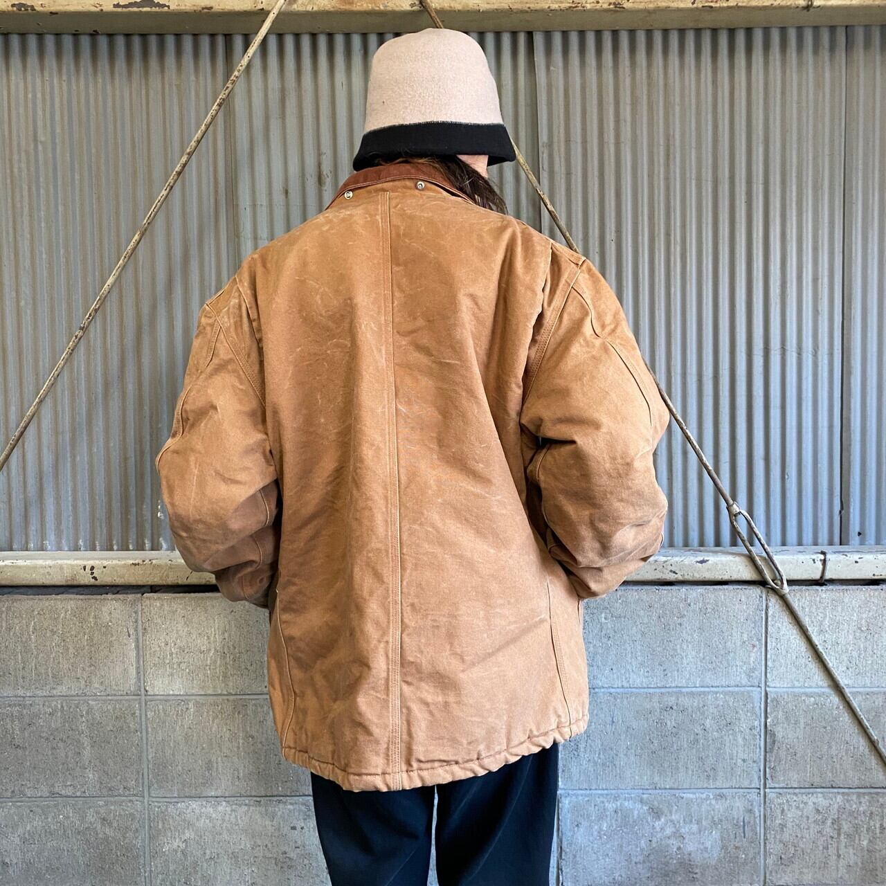 90年代 Carhartt カーハート 刺繍入り トラディショナルコート メンズ
