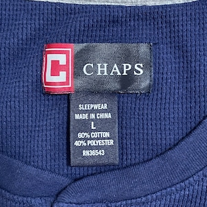 【CHAMPS】サーマルシャツ ヘンリーネック長袖シャツ ワッフル ロンT チャップス L US古着