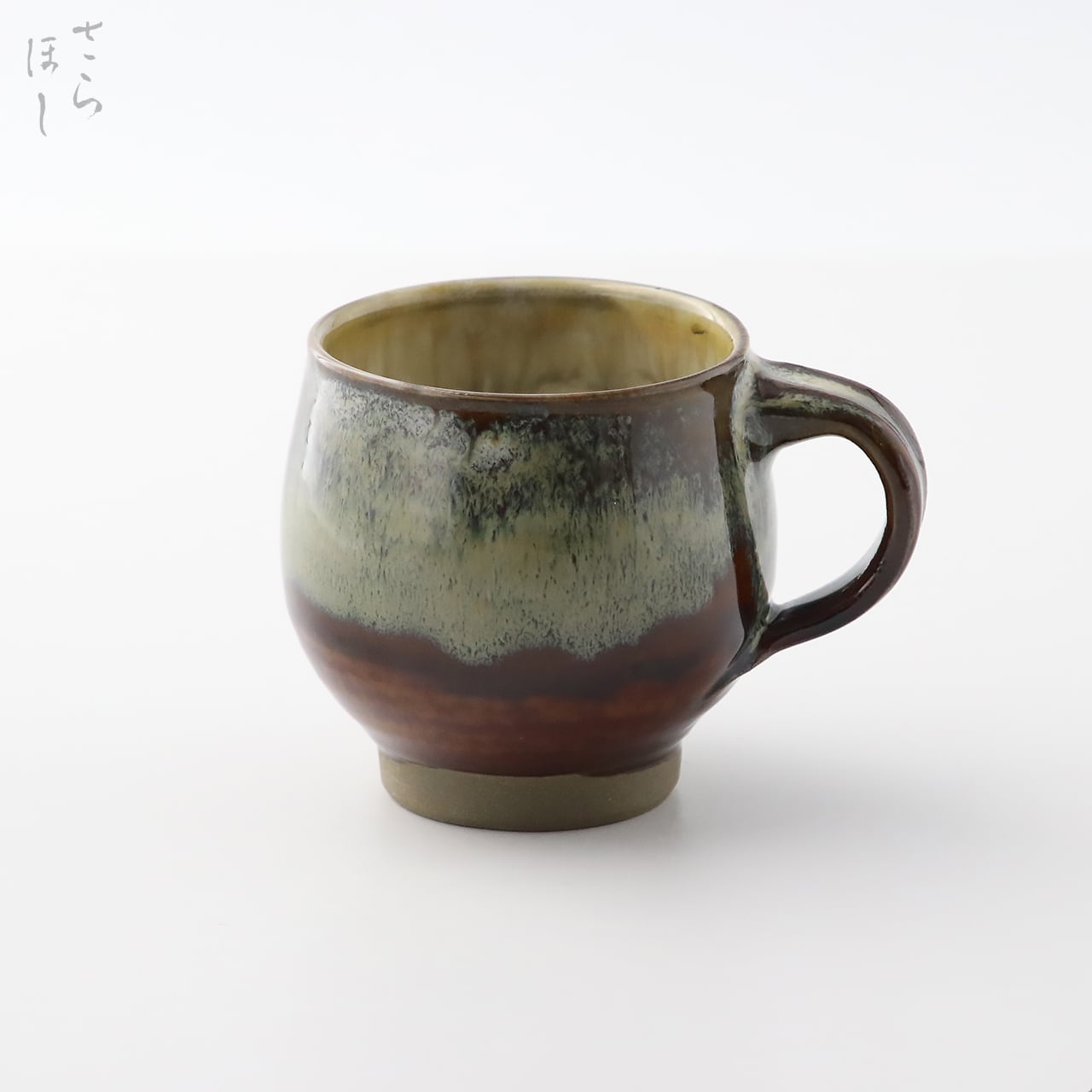 【再入荷】小鹿田焼 小袋窯 コーヒーカップ 飴/白なだれ 口径約8cm 陶器 和食器 民藝
