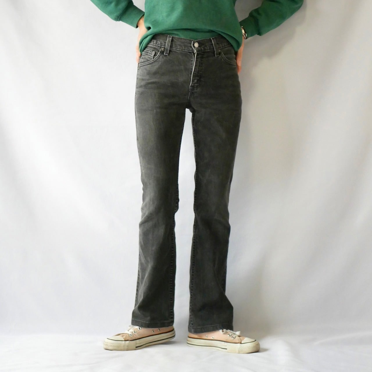 Levi’s 517 先染め ブラック ストレッチ ブーツカットUSA 90s 90's Levi's 517 先染め ブラックデニムパンツ “MADE IN USA