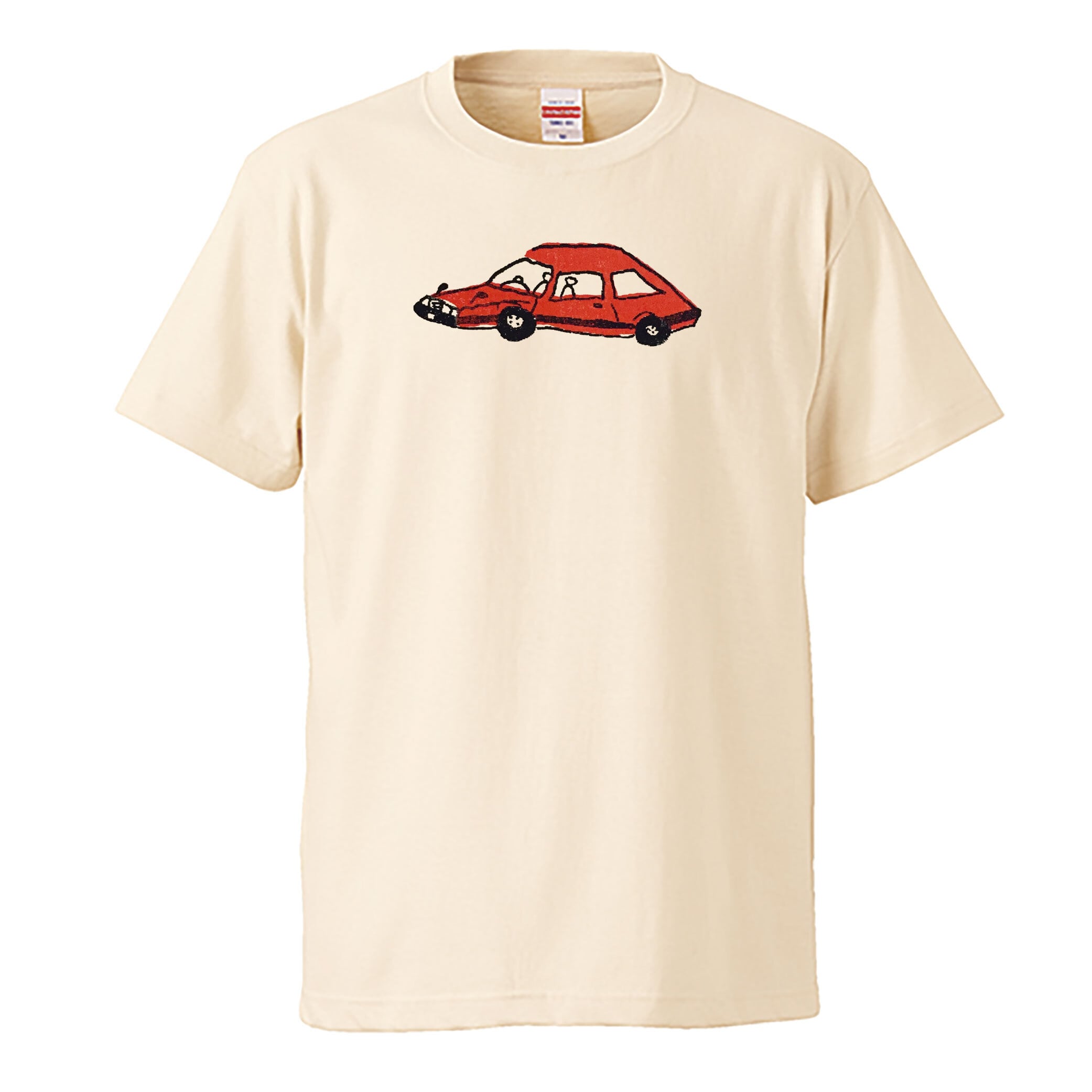 赤い車 / Tシャツ / TEE /  -WHITE / NATURAL-