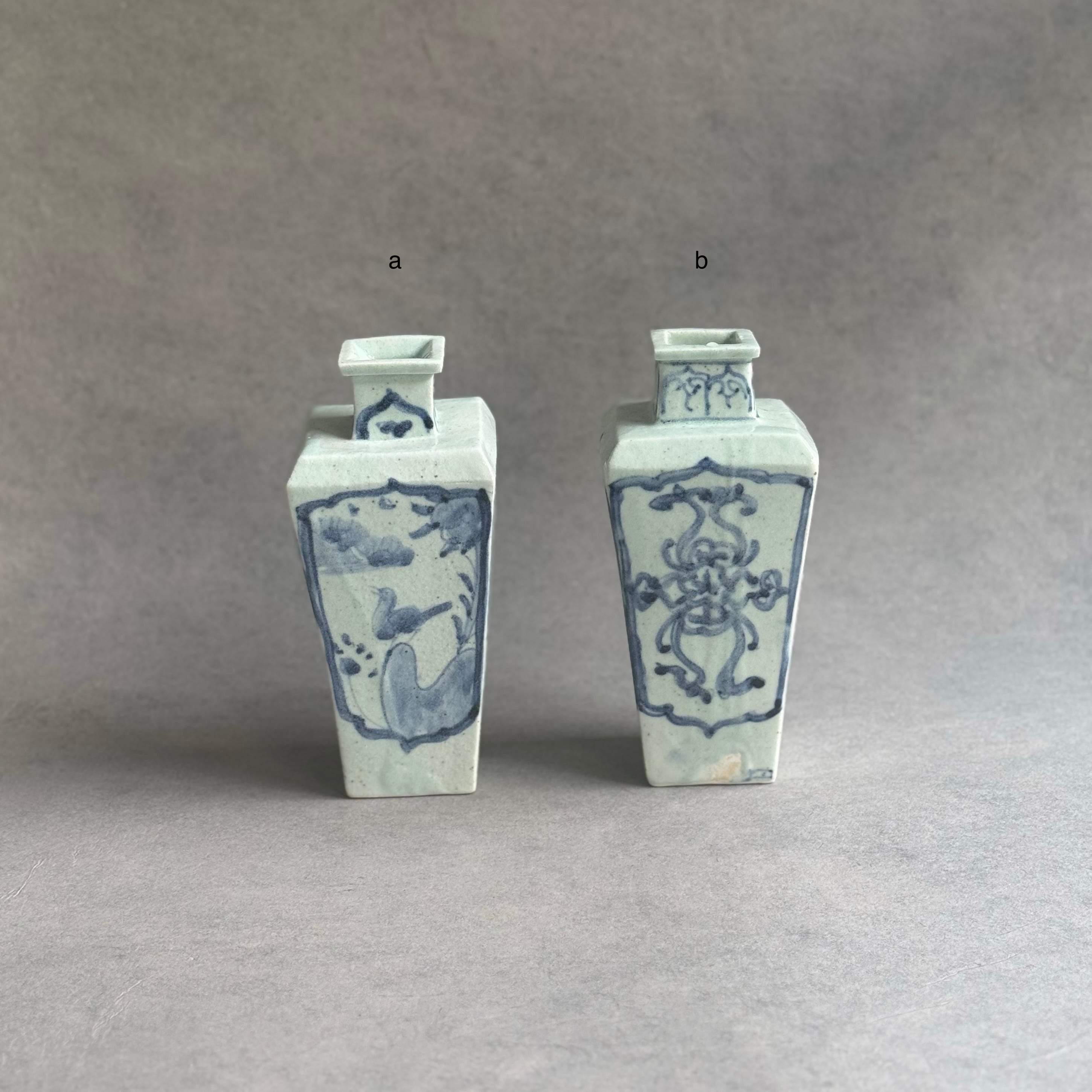 吉田崇昭 染付鳥文・花鳥文 四角瓶 | gallery 一白