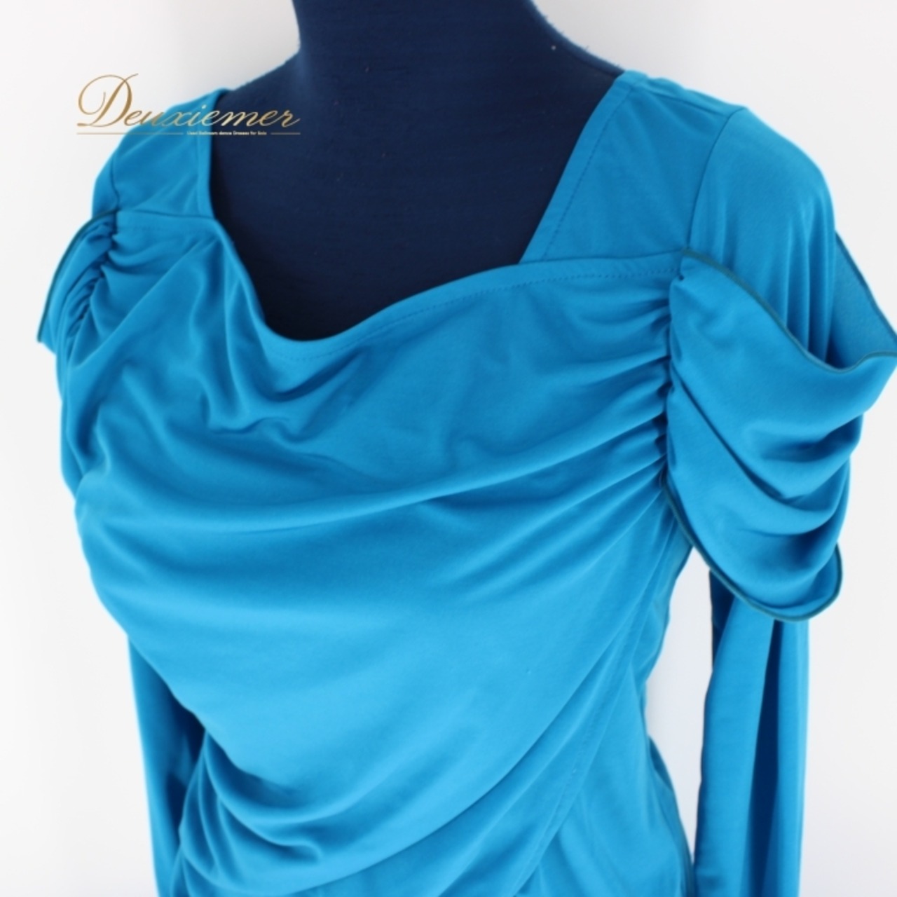 社交ダンス 衣装 スタンダード 上下セット ツーピース パーティ衣装 女性用 レディース オールシーズン 青 ブルー系 Sanline サンリーヌ 有名ブランド 日本製 セットアップ 色鮮やか シンプルデザイン 高品質 ポリエステル製 フォーマルダンス 舞台衣装 社交ダンス衣装 レディースファッション 伸縮性 ウエストゴム おしゃれ 大人向け ダンスパーティー おすすめ