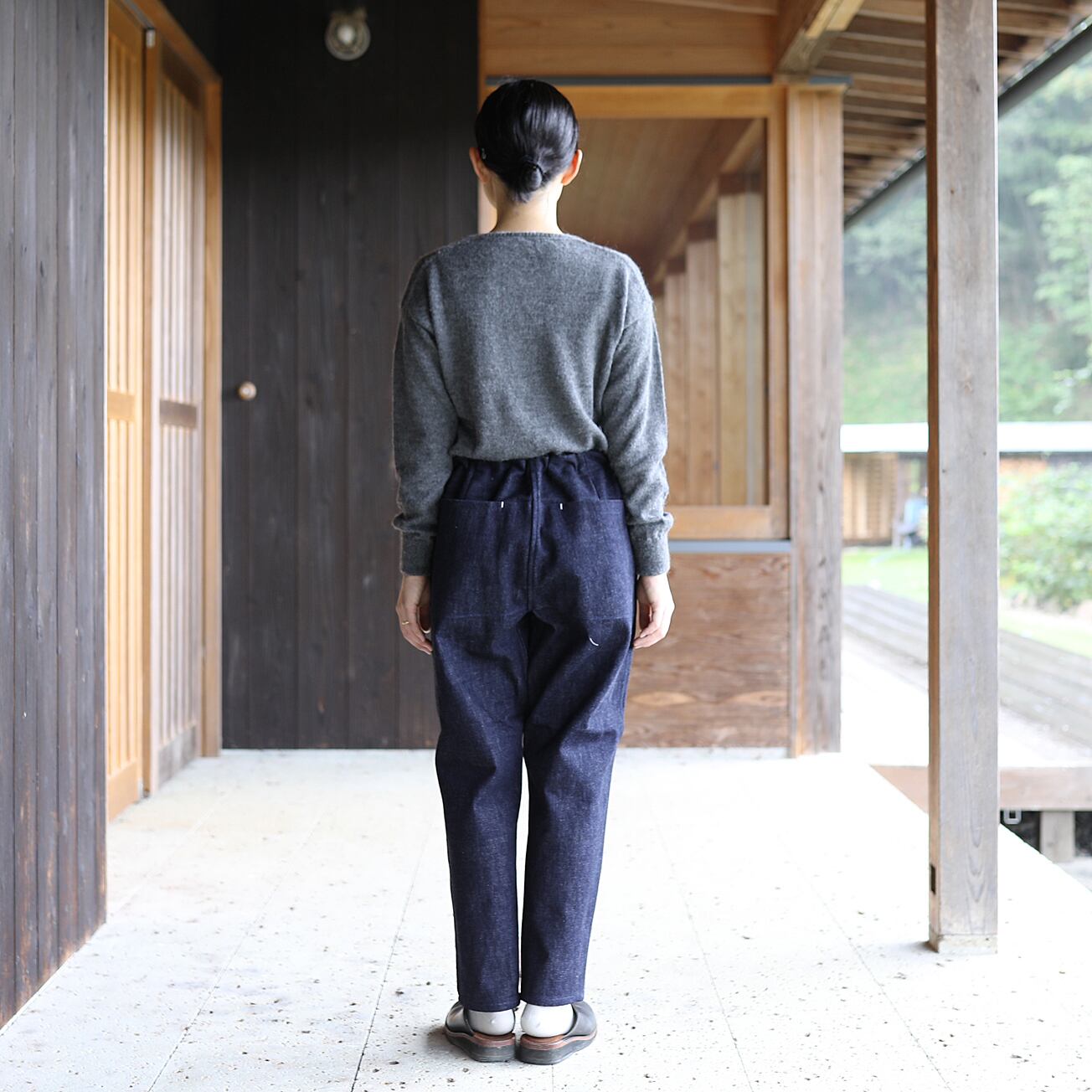 ◎えみおわす◎ 　デニム　ワークパンツ えみおわす *デニムワークパンツ*ジーンズジーパンインディゴネイビー