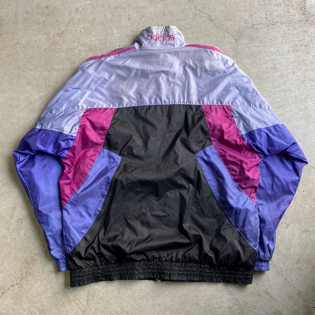 80〜90年代 adidas ロゴ刺繍 アディダス 切替 ナイロンジャケット 